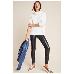 Spanx brocade faux leather leggings